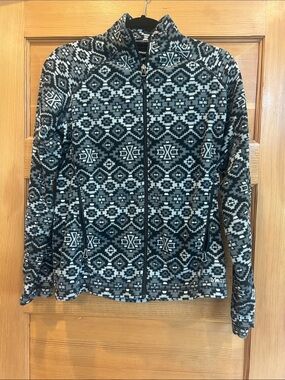 Marmot Black and Gray Aztec-Pattern Fleece